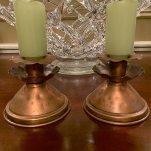 Vintage Copper Mid Century Candlestick Holders